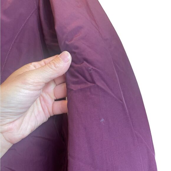 LL Bean Puffer Insulated Fleece Lined Burgundy Winter Coat Womens Size Medium - Picture 14 of 16